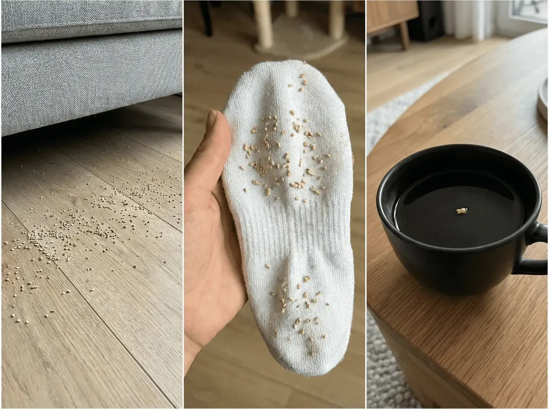 Granos de arena por todas partes: bajo el sofá, pegados en los calcetines, en una taza de café